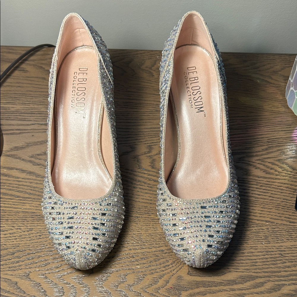 De Blossom Collection Nude Shimmer Heels